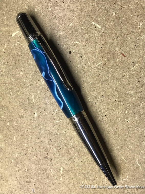 17-535 Roller-Platinium Chrome-Résine bleue
