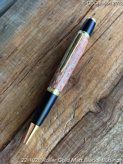 22-1028 Roller-Gold Matt Black-Bubinga