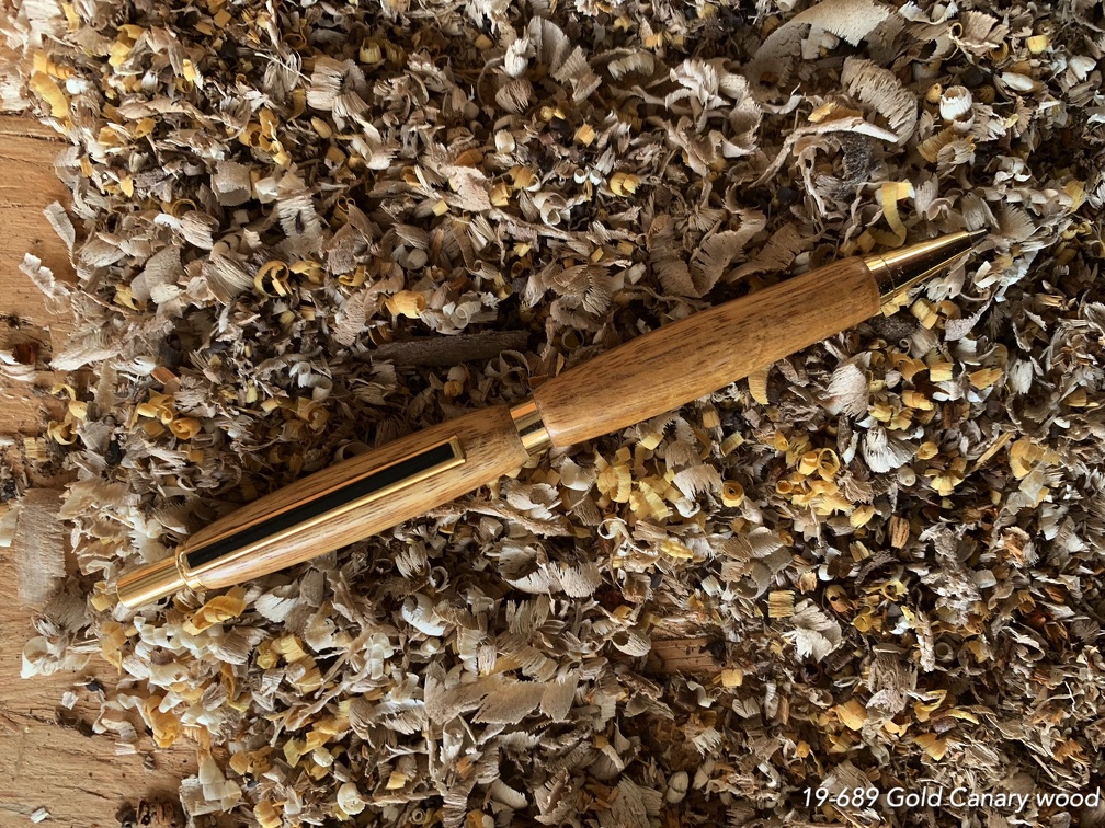 19-689 Bic Black line-Gold-Canary wood